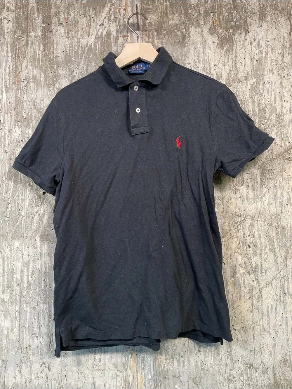 POLO RALPH LAUREN Men's Custom Slim Fit Polo Shirt Size M in Black